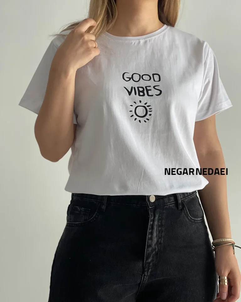 تیشرت good vibes ( سفید )
