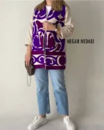 مانتو کتی بخارادوزی Neleen (بنفش)‎‎2