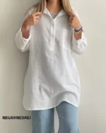 شومیز مانتویی comfy ( سفید )