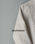کت لینن راه راه (کرم) - Image 4