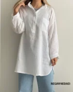 شومیز مانتویی comfy ( سفید )