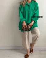 شومیز مانتویی comfy ( سبز )
