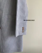 کت لینن اسلپ راه راه ( توناژ سرمه ایی) - Image 3