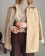 ترنچ کت Fly کرم (قد کوتاه) - Image 2