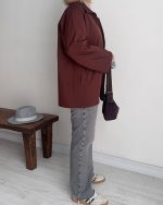 ترنچ کت Fly قهوه ای (قد کوتاه) - Image 7