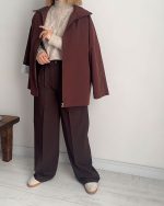 ترنچ کت Fly قهوه ای (قد کوتاه) - Image 4