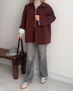 ترنچ کت Fly قهوه ای (قد کوتاه) - Image 8