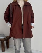 ترنچ کت Fly قهوه ای (قد کوتاه) - Image 5