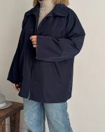 ترنچ کت Fly سرمه ای (قد کوتاه) - Image 7