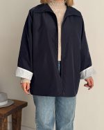 ترنچ کت Fly سرمه ای (قد کوتاه)