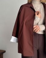 ترنچ کت Fly قهوه ای (قد کوتاه) - Image 3