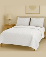 سرویس روتختی کاوری مینیمال طرح برجسته لوزی (سفید)