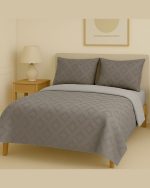 سرویس روتختی کاوری مینیمال طرح برجسته لوزی (طوسی)