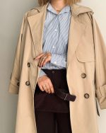 ترنچ کت Drop کرم (قد بلند) - Image 2