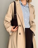 ترنچ کت Drop کرم (قد بلند) - Image 3