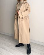 ترنچ کت Drop کرم (قد بلند) - Image 7