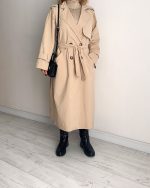 ترنچ کت Drop کرم (قد بلند) - Image 5