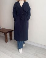 ترنچ کت Drop سرمه ای (قد بلند) - Image 6