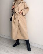 ترنچ کت Drop کرم (قد بلند) - Image 8