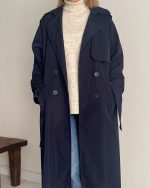 ترنچ کت Drop سرمه ای (قد بلند) - Image 3