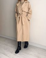 ترنچ کت Drop کرم (قد بلند) - Image 6