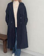 ترنچ کت Drop سرمه ای (قد بلند) - Image 5