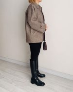 کت پشمی جناغی Latte - Image 6