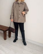 کت پشمی جناغی Latte - Image 3