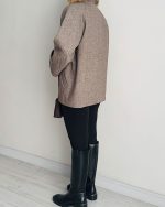 کت پشمی جناغی Latte - Image 4